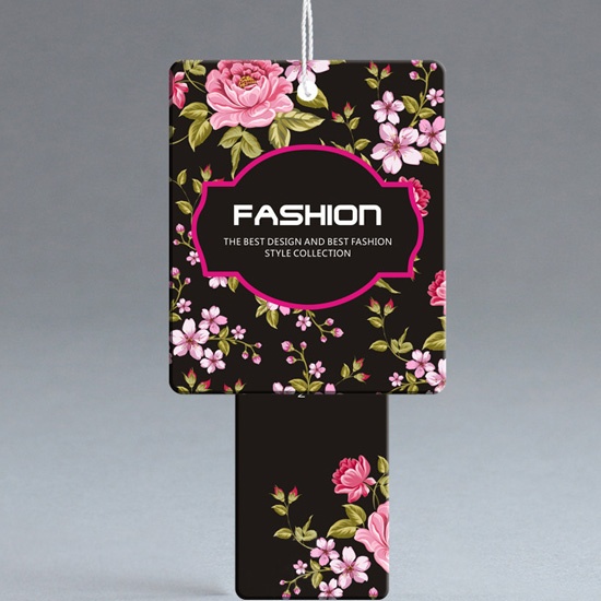 Customized Flower Pattern Cardboard Clothes Label Hang tags
