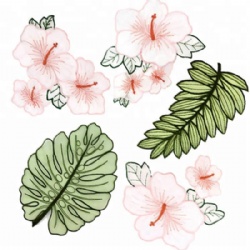 Custom western style fashion women design Organza lace flower leaf embroidery patch