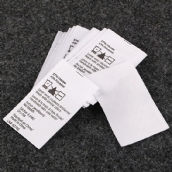 Customized Polyester Washing Label, Satin Fabric Care Label