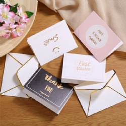 Romantic Luxury Custom Embossed Gold Foil Folded Christmas Gift Paper Hang Tag For Thanks Giving Day