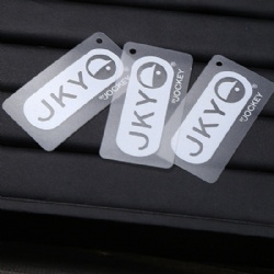 Plastic PVC White Card Paper Hangtag