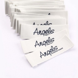 Cotton Satin Printed Woven Clothes Label, High Quality Woven Garment Label Custom